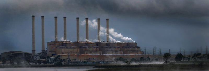 a stormy background to the hazelwood power station in the Latrobe Valley, Victoria  Trevor Foon, Foons Photographics 2010